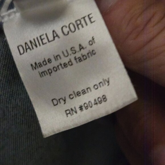 Daniela Corte Rocket Zip Jacket Dark Wash Denim Navy Logo Designer Size 44/L - Picture 12 of 13